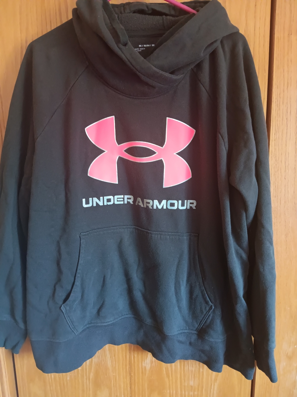 Under Armour Black Hoodie with Pink Logo
